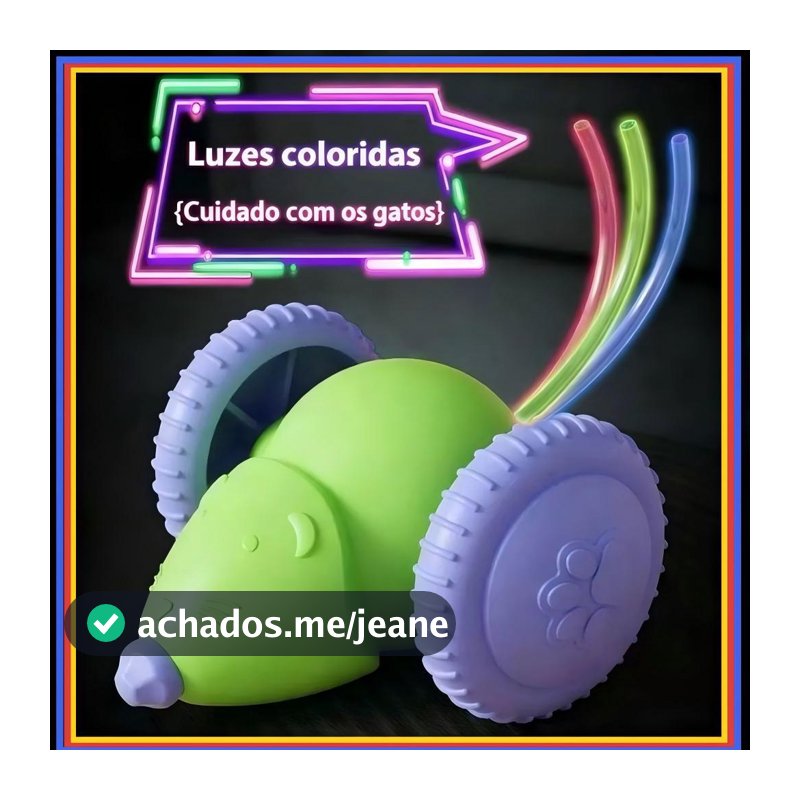 Brinquedo Eletrônico para Gatos - Rato USB Recarregável, Movimentos Imprevisíveis, Antiderrapante