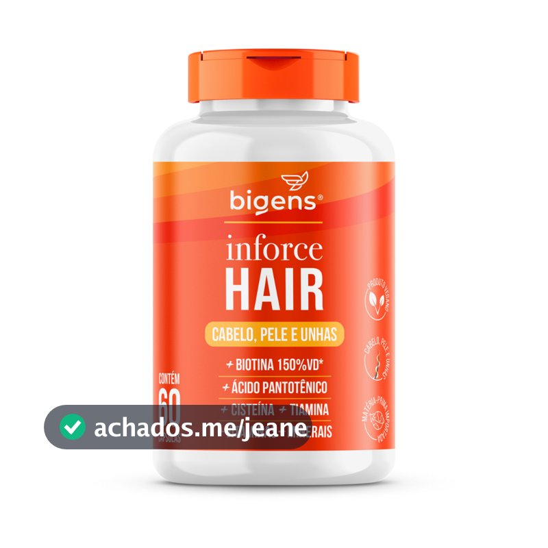 Inforce Hair ® Auxilia Cabelo, Pele E Unhas, 60 Caps, Bigens