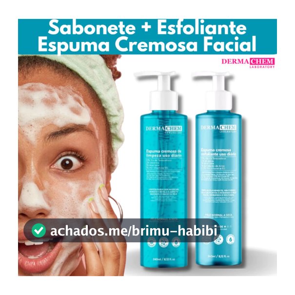 Kit Skincare Sabonete+Esfoliante Facial Espuma Cremosa com Aloe Vera Pró-Vitamina B5 240ml Dermachem