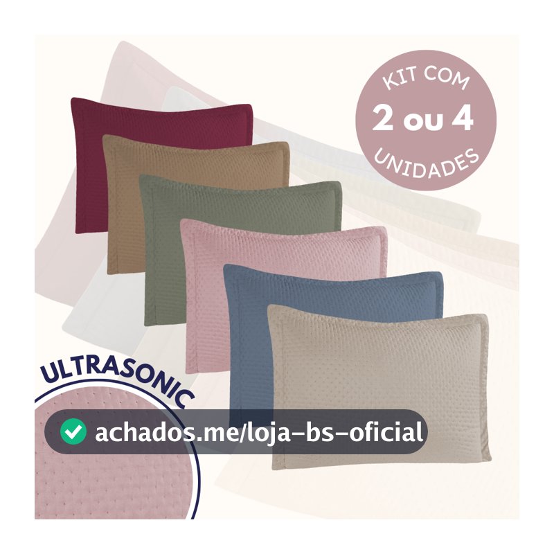 Kit Porta Travesseiro 2 e 4 Peças Macio Liso Ultrassônico 50x70 Quarto Cama Decoração Flora Habitat
