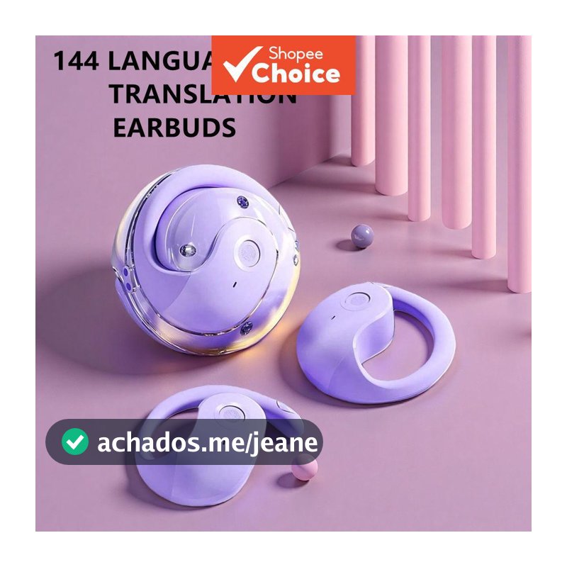 CS-952 Fones De Ouvido De Tradução Em Tempo Real BT Interpretação Simultânea 144 Idiomas Fone Pendurado À Prova D'água