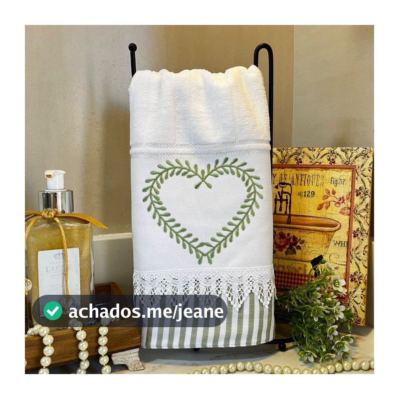 Toalha de Lavabo Dohler Branca Bordada 30x45cm – Modelo Avulso para Banheiro Elegante