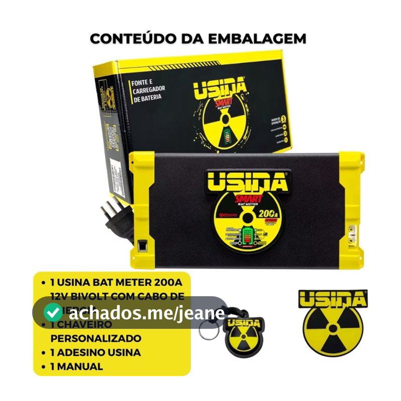 Fonte Usina 200a Bat meter (BIVOLT) 110/220v sem voltímetro, fonte carregador de bateria