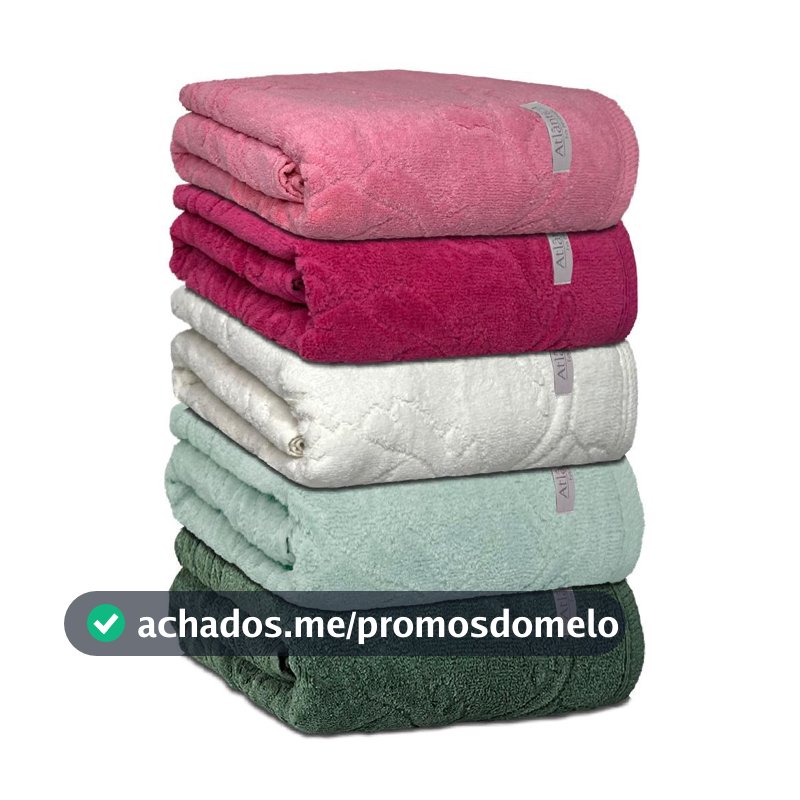 Jogo/Kit 5 Toalhas de Banho Amalfi Premium Fio Penteado 100% Algodão Grossa Macia Atlântica