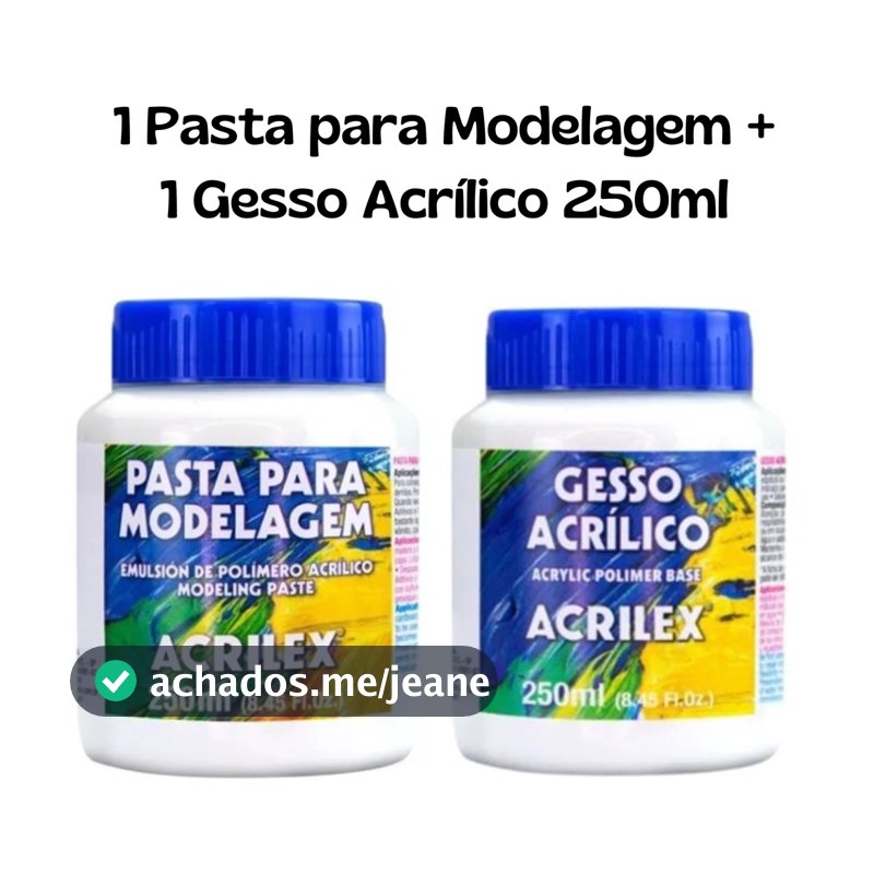 1 Pasta para Modelagem + 1 Gesso Acrílico 250ml