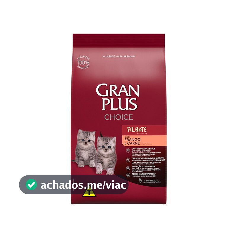 GranPlus Choice Gatos Filhotes 10,1kg Ração Seca