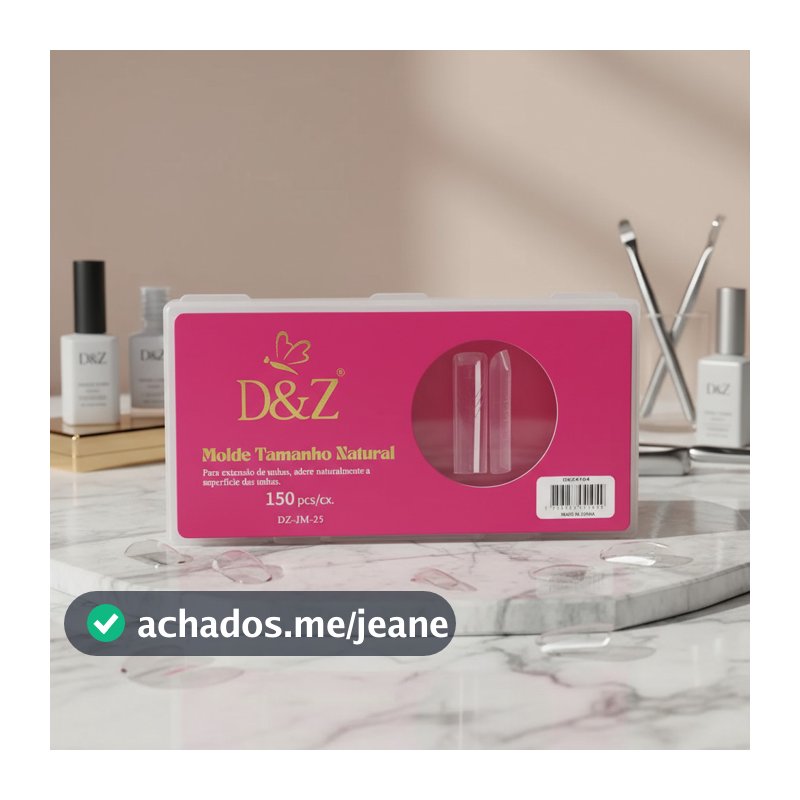 Molde F1 das Gringas D&Z 0mm Quadrado Transparente – 150 Peças com 15 Tamanhos