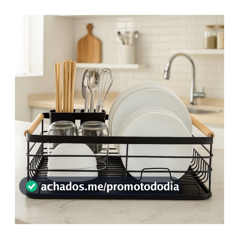 Escorredor De Louças Para Cozinha Com Porta Talher Removível Brinq Lar