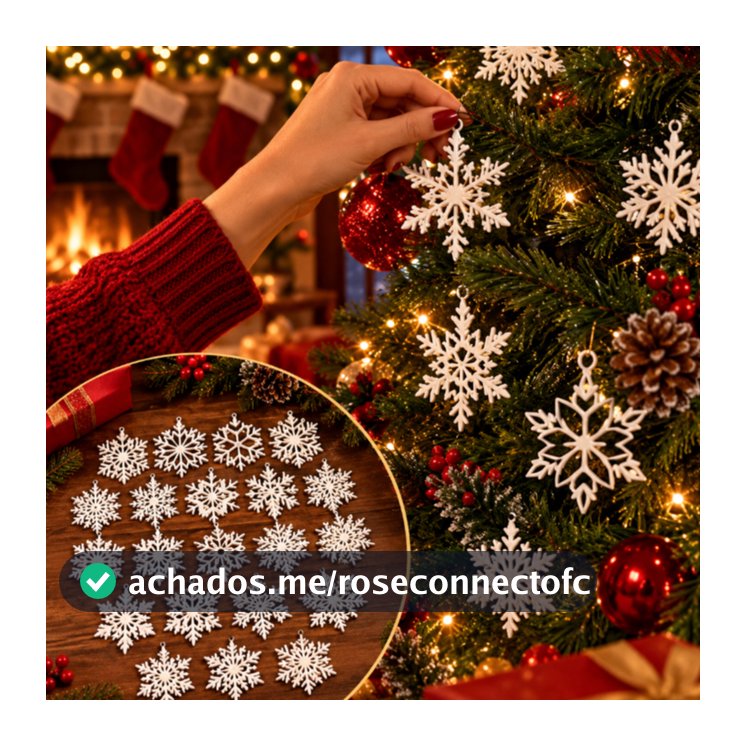 Kit Flocos de Neve para Árvore de Natal | Enfeites Decorativos Natalinos | Decoração Natalina