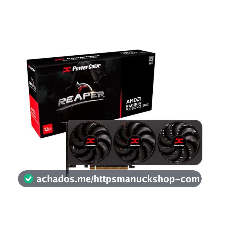 Placa de Video PowerColor Radeon RX 9070 GRE Reaper, 12GB, GDDR6, 192-bit, RX9070GRE-12G-A