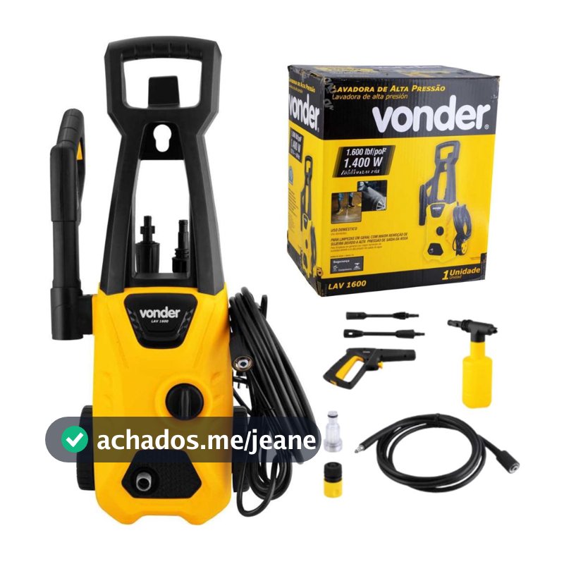 Lavadora de Alta Pressão Vonder 1600 Libras 1400W Lava Jato LAV 1600