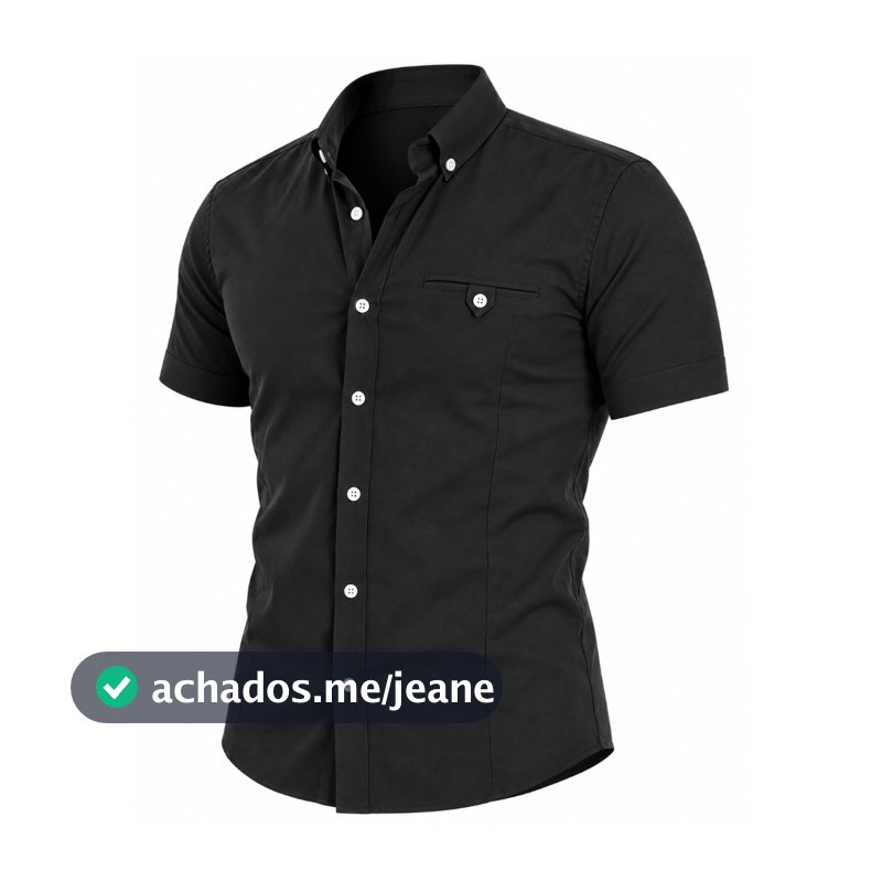 Camisa Masculina Manga Curta Com Elastano