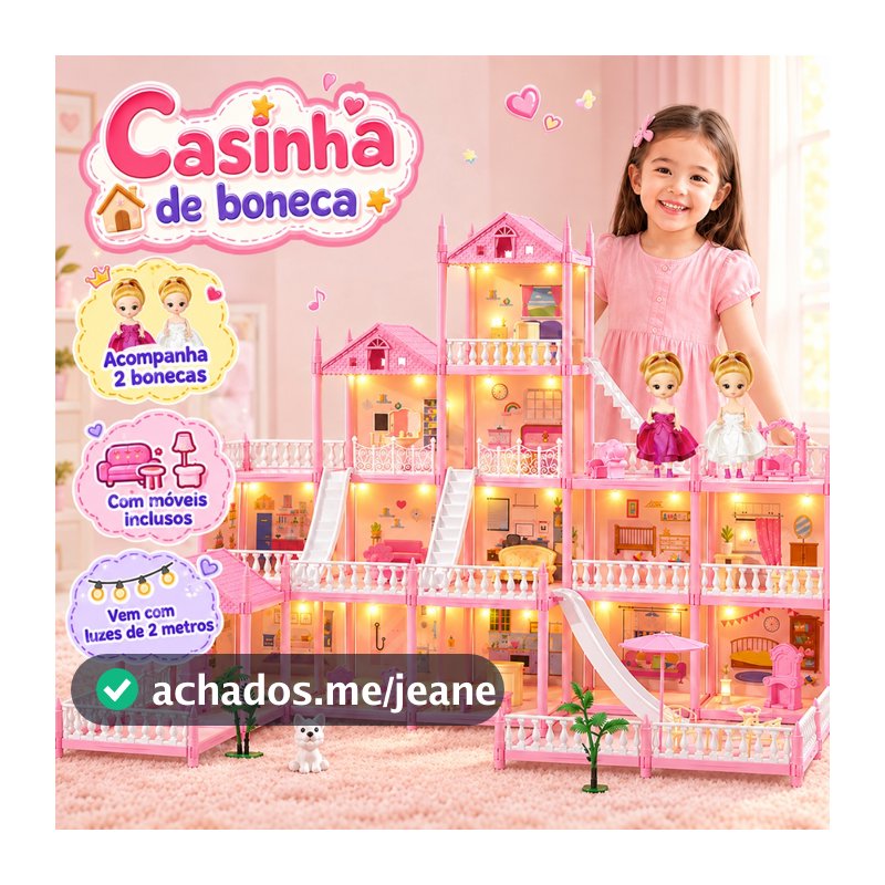 (luz) casinha de bonecas para meninas 16/14/8/7/4 Quartos jogos educativos pedagógicos briquedos dia das crianças