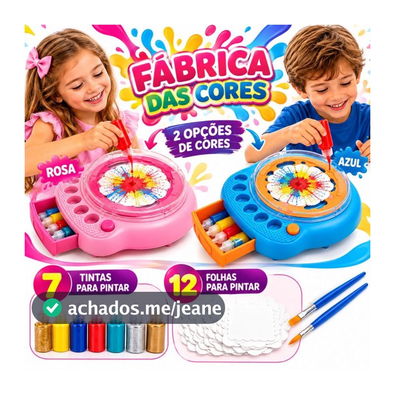 Brinquedo Máquina Pintura Colorida Giratória Spin Art Infantil Kit Desenho Papéis Arte Menino Menina