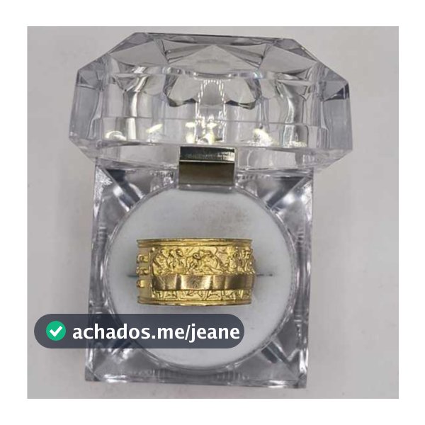 Anel Dedeira Moeda Antiga Santa Ceia Salmo 91Dedeira Personalizada Cor Identica  Ouro Acabamento Top