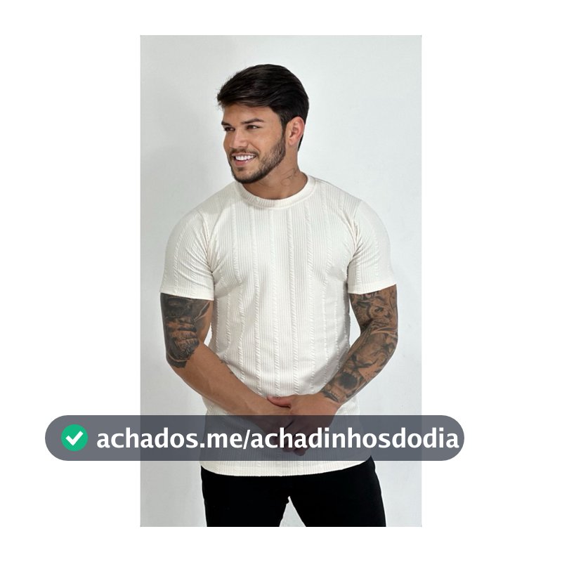 Camisa Masculina Texturizada Canelada Premium Slim Fit Manga Curta Casual Elegante Confortável Moda Masculina