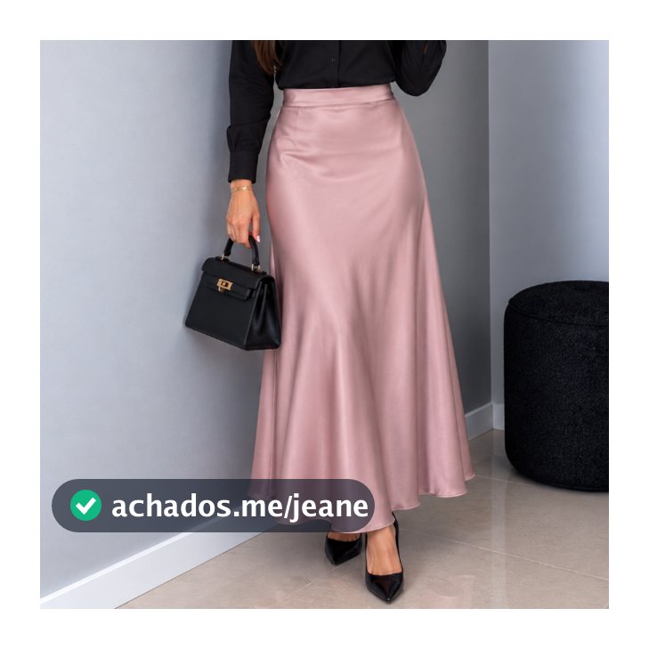 Saia Longuete Feminina em Cetim - Xinnix 7108