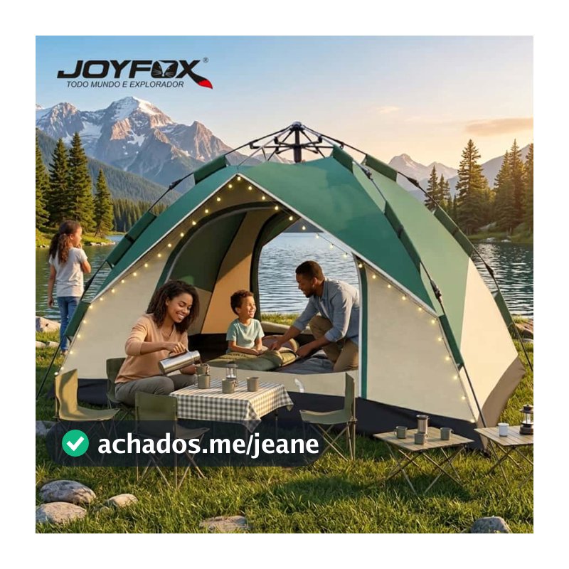 JOYFOX Barraca De Acampamento 4-5 Pessoas Portátil A Prova D'agua Dois Andare Barraca Camping