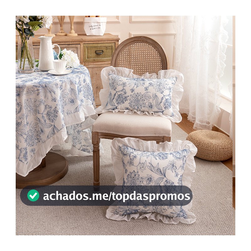 Capa De Almofada Algodão Bordada Com Babados Estilo Francês Farmhouse Vintage Luxo Decorativa Quarto Sala