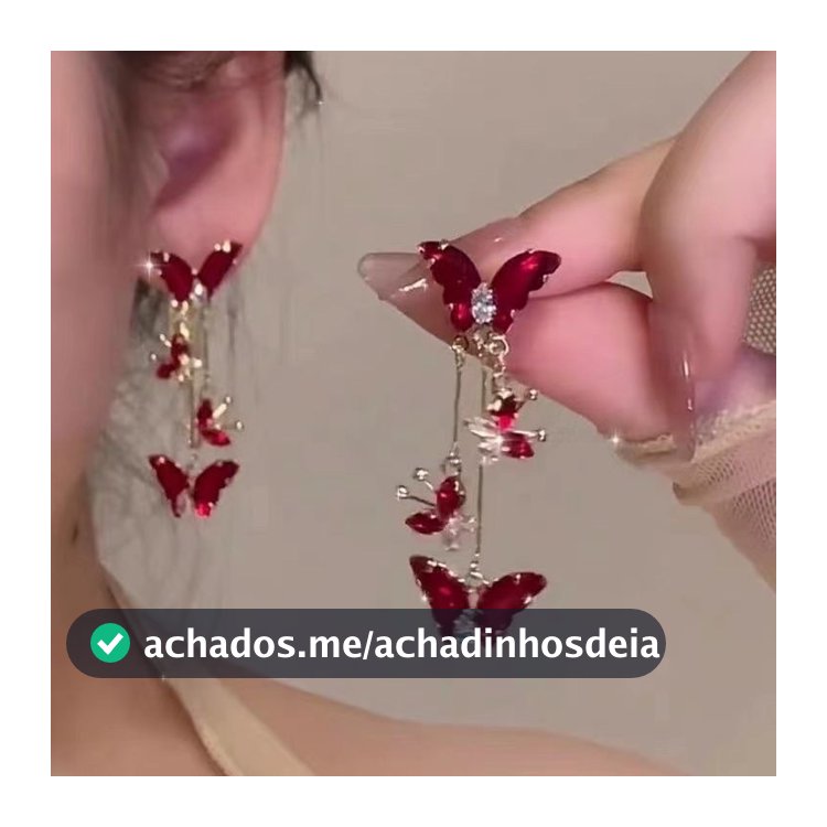 Legal sentimento vermelho zircão borboleta brincos novo estilo moda High-End sentimento All-Match luz brincos de luxo