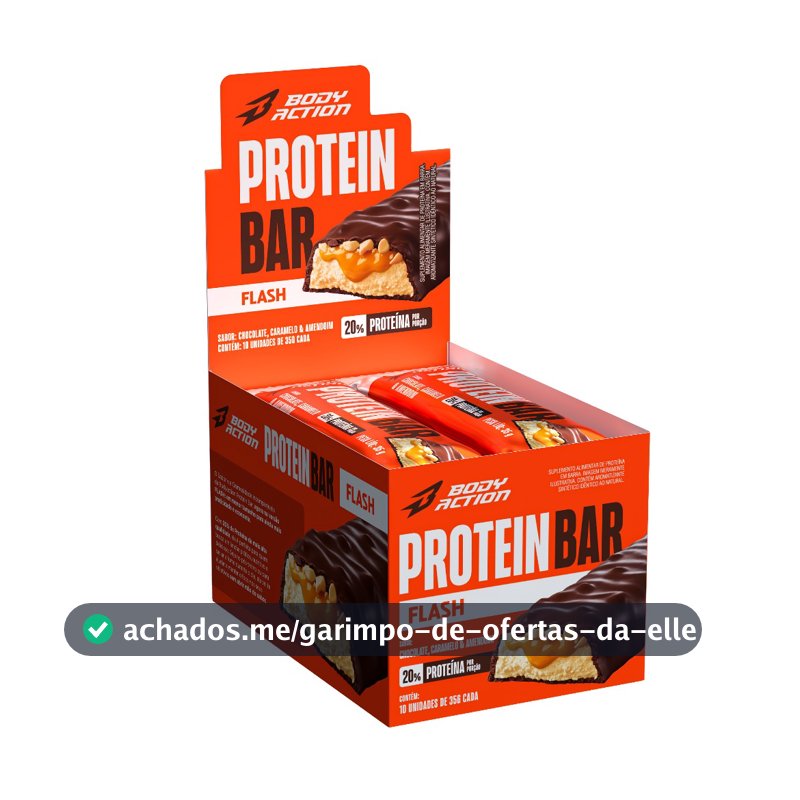 Barra de Proteína Snacks Protein Bar Flash 35g 10 Unids Bodyaction