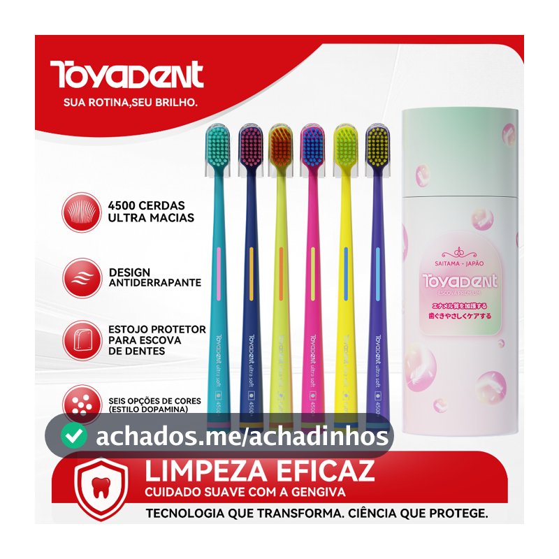 TOYADENT Escova de Dente Ultra Macia + 4500 Cerdas Micro-nanométricas,Viagem/Uso doméstico