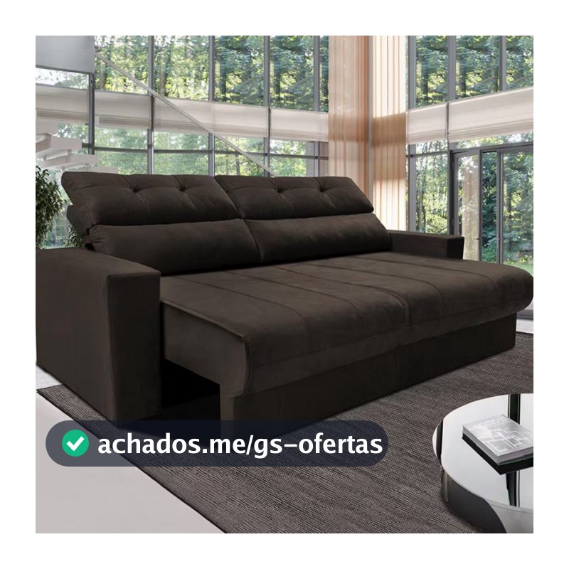 Sofá 3 Lugares Clean Retrátil Reclinável Cama InBox