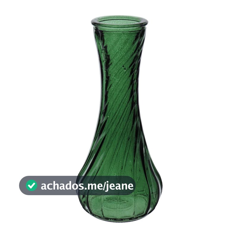 Vaso Decorativo Enfeite Planta Garrafa Vidro 15x7x7cm Verde Flores Suculenta Sala Jardim Casa