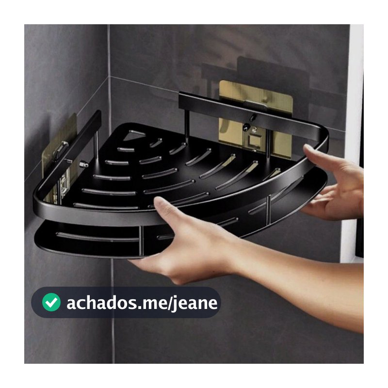 Kit 2 Suporte De Shampoo Preto Prata Prateleiras De Banheiro Sem Furo Alta Qualidade Shampoo Luxo