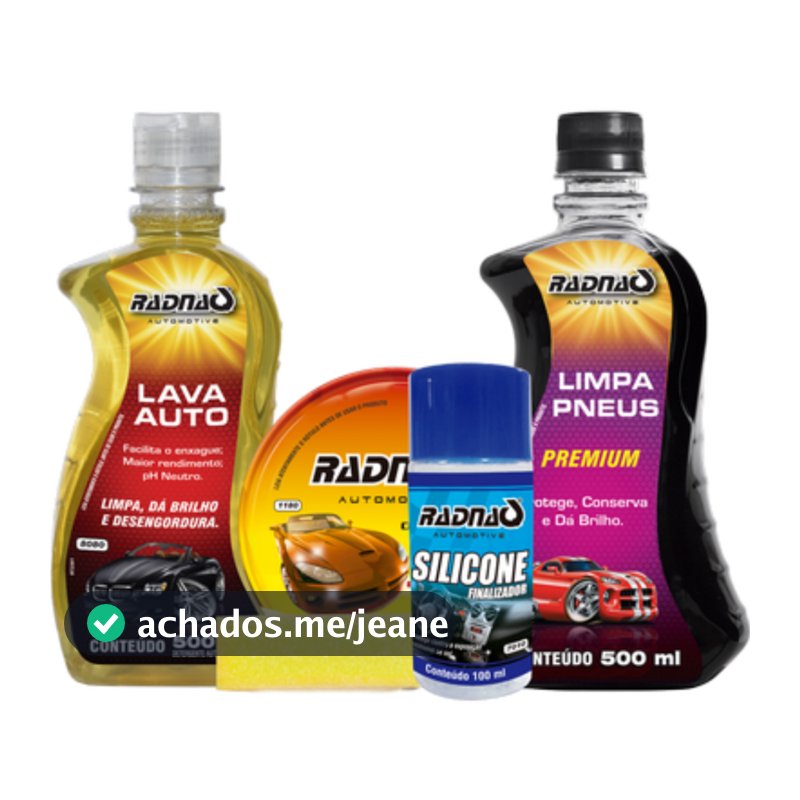 Kit Limpeza Veicular Silicone + shampoo + pretinho + cera + brinde