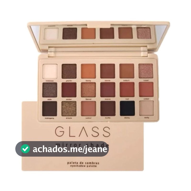Paleta Sombras Ruby Rose Glass Mirror Shade 18 Cores - Paleta Sobrancelha Melu Make Profissional