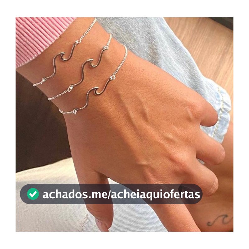 Pulseira Onda Do Mar Modelo Summer A Prata 925 Antialérgico