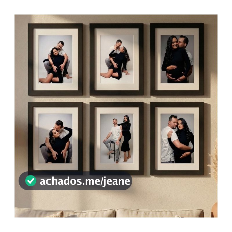 Kit 6 Quadros Porta Retrato Parede Decorativo Com Paspatur Foto 15x21 Medida 24x32