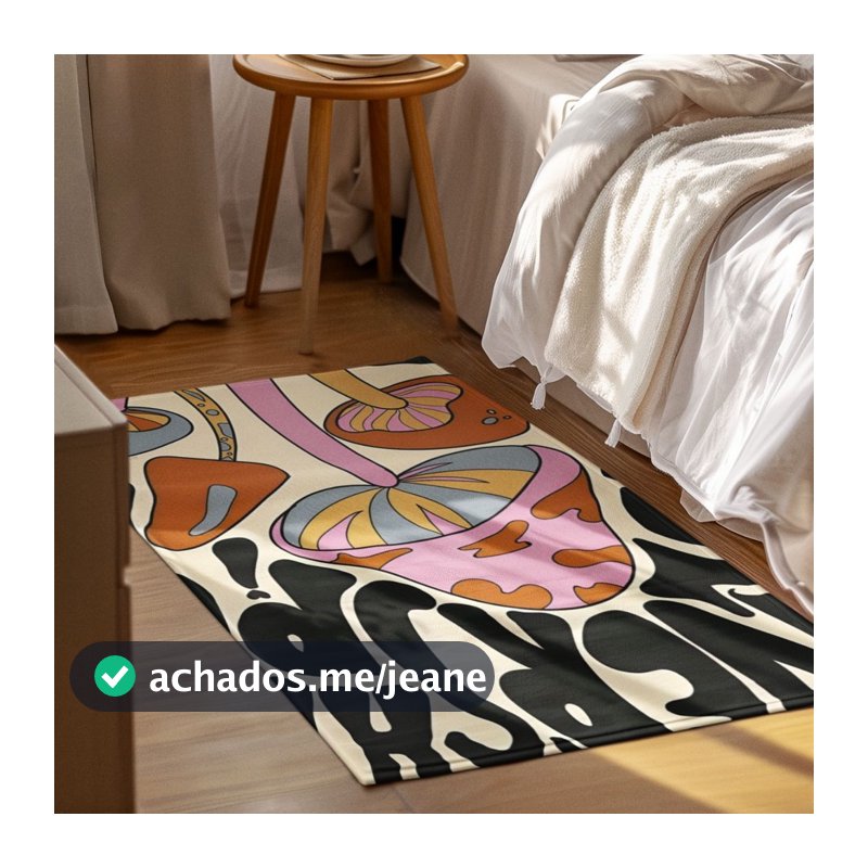 Tapete Decorativo Aestectic 118x70cm Antiderrapante Sala, Quarto e Escritório