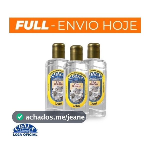 Kit 3 Limpadores de Ambientes Coala Chá Branco - 120ml