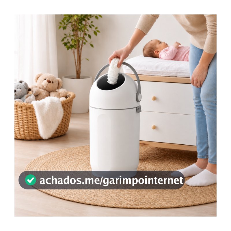Lixeira Anti Odor Bebê 12 Litros Lixo Anti Odor Fralda Lixeira Para Quarto de Bebê