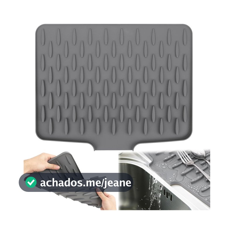 Tapete Escorredor De Louça Com Dreno Antiderrapante Silicone