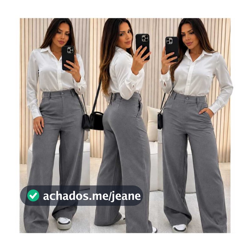 Calça Pantalona Alfaiataria Premium Com Bolso PROMOÇÃO 2026