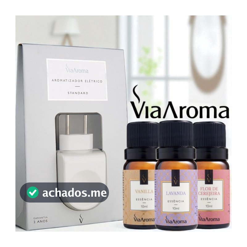 Difusor Aromatizador Elétrico Standard Via Aroma Com Essência Bivolt Difusor Aromaterapia