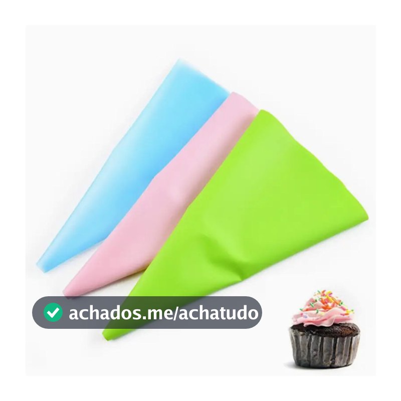 Saco para Confeitar de Silicone Reutilizável Confeitaria Confeiteiro Cozinha Decoração Cupcake Bolo