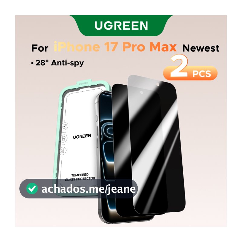 UGREEN 2pcs Protetores De Tela Anti-peep Sem Bordas Protegendo Filmes Temperados De Privacidade Para iPhone 17 Pro Max/A