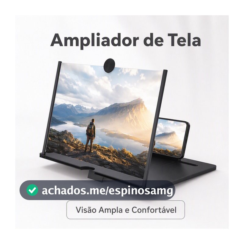 Amplificador De Imagem Da Tela Do Celular Lupa 3D 21,6CM16,6CM2,7CM Promoção