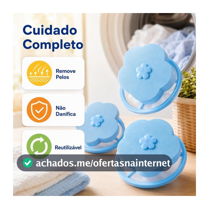 Kit C/3 Coletor Tira Pelos E Fiapos Flutuante Para Máquinas De Lavar Lavadoura Coletor De Pelos Filtro