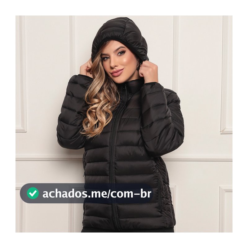 Jaqueta Puffer Feminina Bobojaco Casaco Gominho Nylon Impermeável