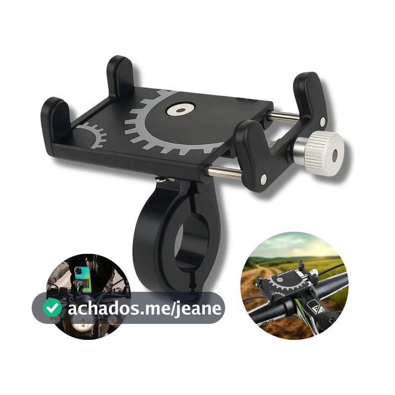Suporte Celular Bike Moto Regulagem Universal Forte Alumínio Guidão Ajustável Reforçado Resistente À Prova D'água Fixo