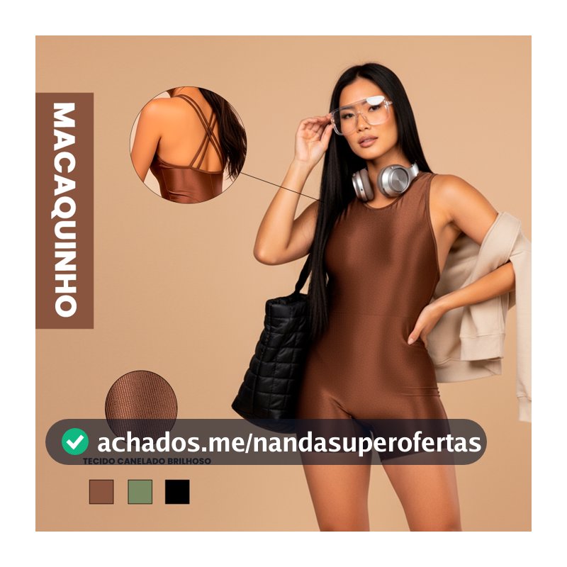 Macaquinho Fitness Brilhoso Trilobal Canelado Feminino – Conforto e Estilo para Corrida e Treino