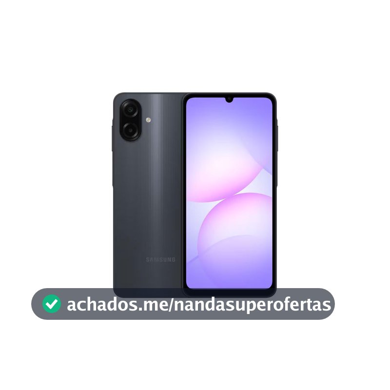 Celular Galaxy A07 Tela 6.7 128GB 4G 90Hz Câmera Dupla 50MP Preto Samsung