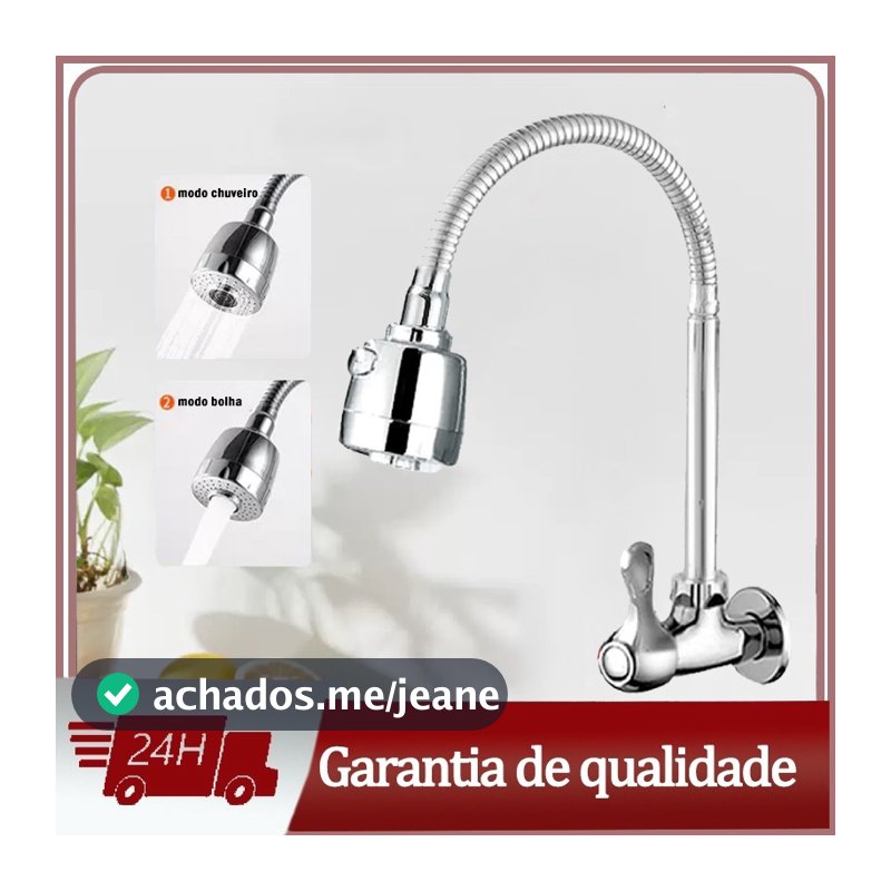 Torneira de cozinha gourmet montado na parede na parede 360° rotativo