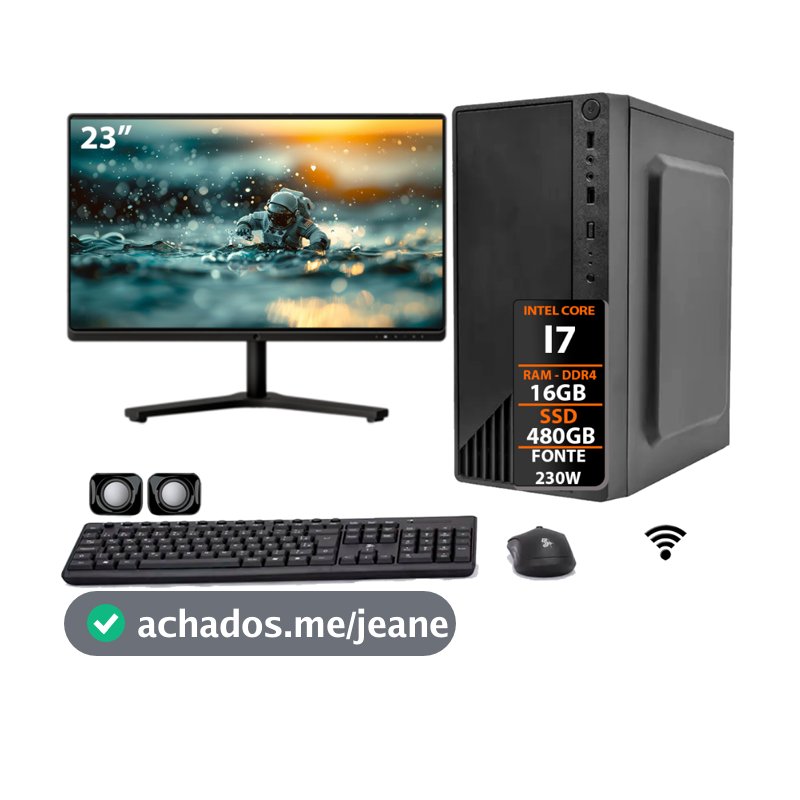 Computador Intel I7 16gb Ssd 480gb Monitor 23 - Completo PRO