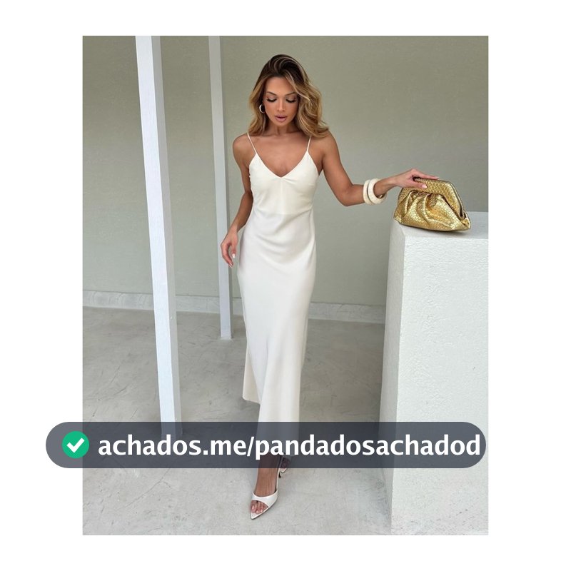 Vestido Longo Za Spring Acetinado Feminino Alça Fina Elegante Festa Casual - P M G